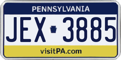 PA license plate JEX3885