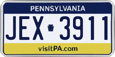 PA license plate JEX3911