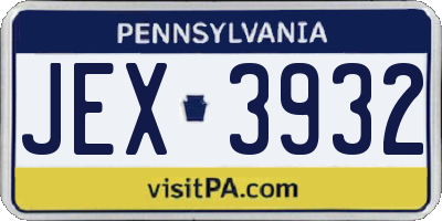 PA license plate JEX3932