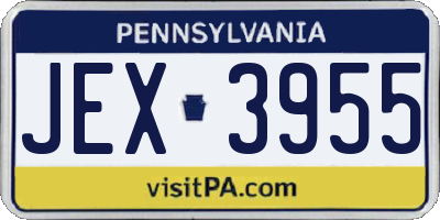 PA license plate JEX3955