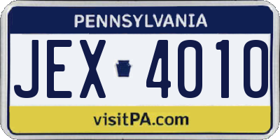 PA license plate JEX4010