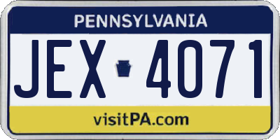 PA license plate JEX4071