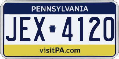 PA license plate JEX4120