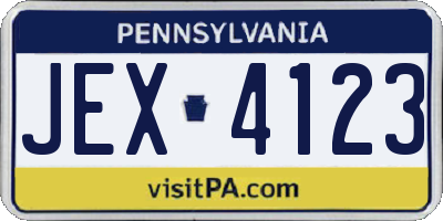 PA license plate JEX4123