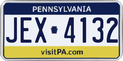 PA license plate JEX4132
