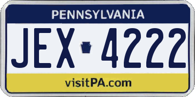 PA license plate JEX4222
