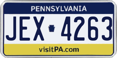 PA license plate JEX4263