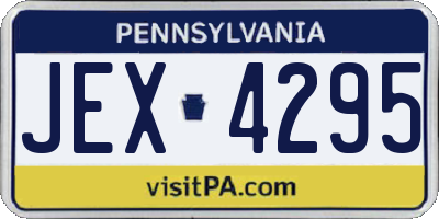 PA license plate JEX4295
