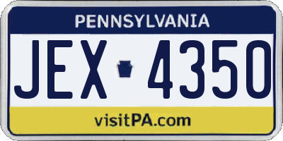 PA license plate JEX4350