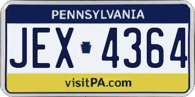 PA license plate JEX4364