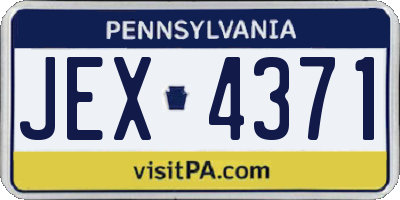 PA license plate JEX4371