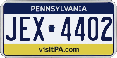 PA license plate JEX4402