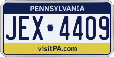 PA license plate JEX4409