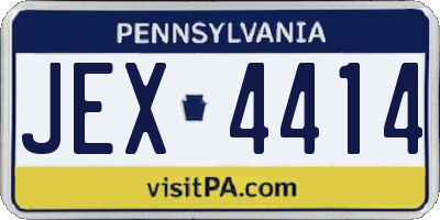 PA license plate JEX4414
