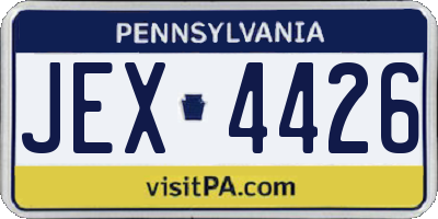 PA license plate JEX4426