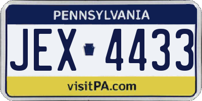 PA license plate JEX4433