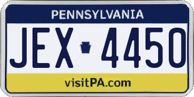 PA license plate JEX4450
