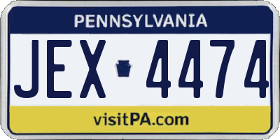 PA license plate JEX4474