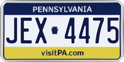 PA license plate JEX4475