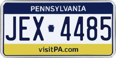 PA license plate JEX4485