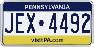 PA license plate JEX4492