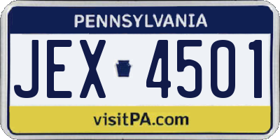 PA license plate JEX4501