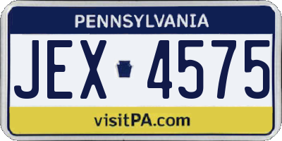 PA license plate JEX4575