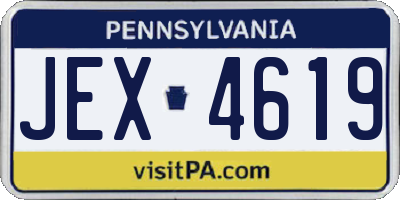 PA license plate JEX4619