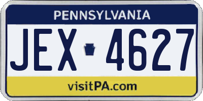 PA license plate JEX4627