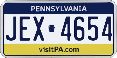 PA license plate JEX4654