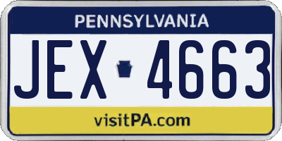 PA license plate JEX4663