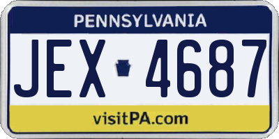 PA license plate JEX4687