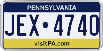 PA license plate JEX4740