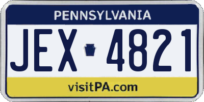 PA license plate JEX4821