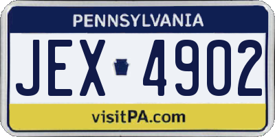 PA license plate JEX4902