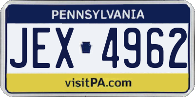PA license plate JEX4962