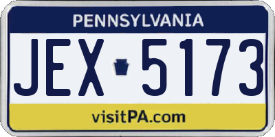 PA license plate JEX5173