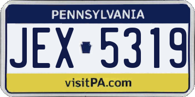 PA license plate JEX5319
