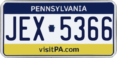 PA license plate JEX5366