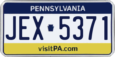 PA license plate JEX5371