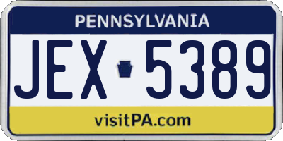 PA license plate JEX5389
