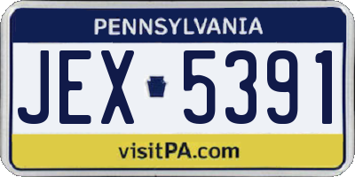 PA license plate JEX5391