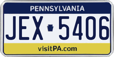 PA license plate JEX5406