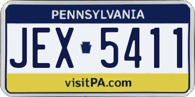 PA license plate JEX5411