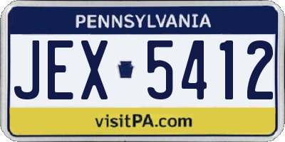 PA license plate JEX5412