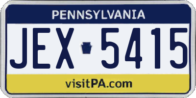 PA license plate JEX5415