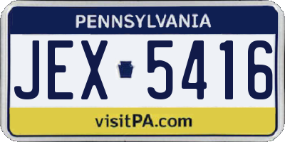 PA license plate JEX5416