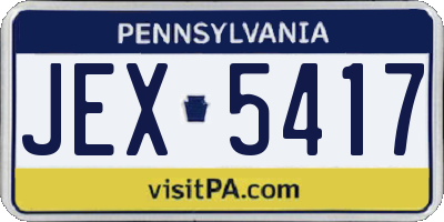 PA license plate JEX5417