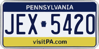PA license plate JEX5420