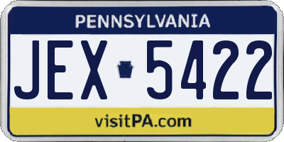 PA license plate JEX5422